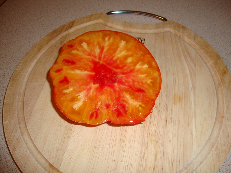 Томат с округлыми листьями. Крупноплодные томаты с приплюснутой попкой.