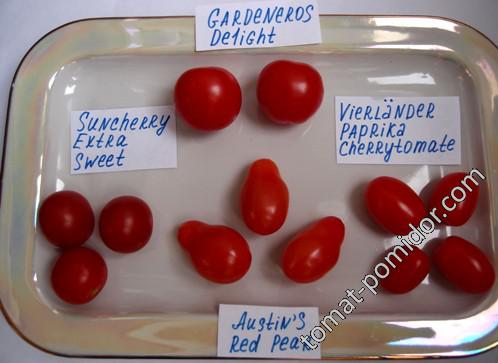 Gardeneros Delight,Vierländer Paprika Cherrytomate,Austin’s Red Pear,Suncherry Extra Sweet
