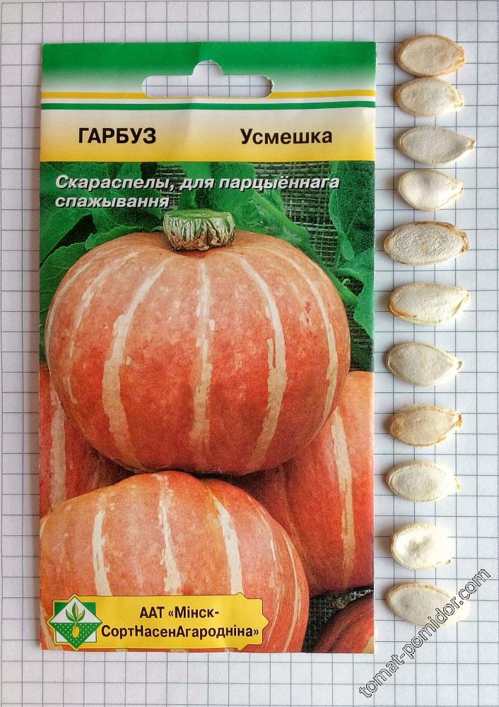 Пакетик и семена тыквы Усмешка (Улыбка) от МинскСортСемОвощ