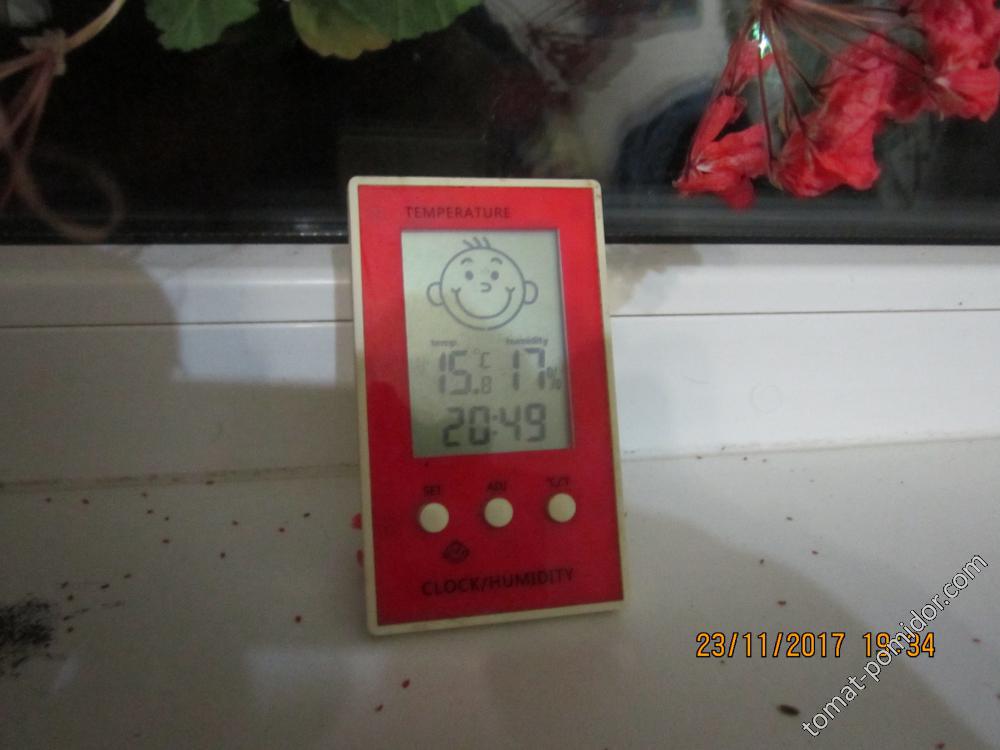Температура  и влажность на окне