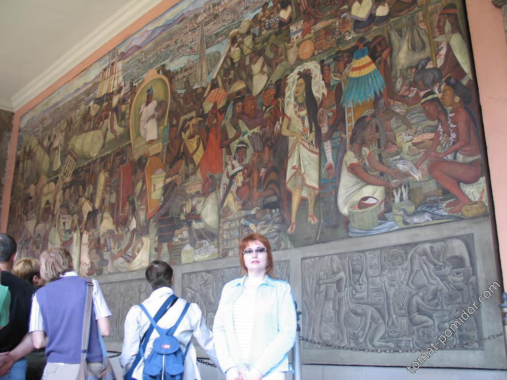 Мехико, Дворец Президента, фреска Диего Рибейры